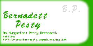 bernadett pesty business card